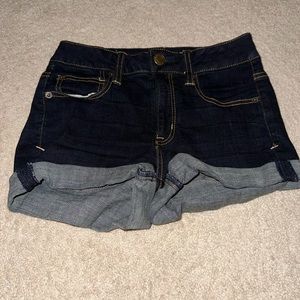 American Eagle Jean Shorts - Midi - dark blue - stretch